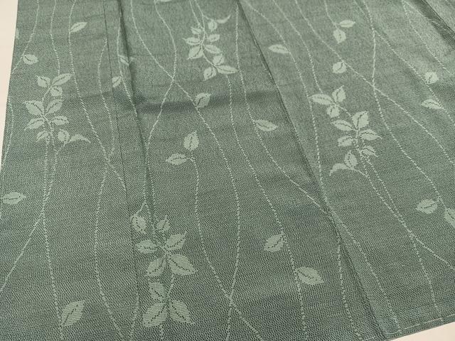 平和屋着物●本塩沢　葉尽くし　正絹　逸品　未使用　AABL8877ph