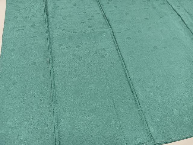 平和屋着物●上質な色無地　松竹梅地紋　千草色　正絹　逸品　未使用　AABL8878ph