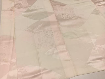 平和屋着物●振袖用長襦袢　袷　御所車地紋　暈し染め　正絹　逸品　AABL8881ph