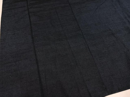 平和屋着物●男性　紬　色無地　藍鉄色　正絹　逸品　AABL8883ph