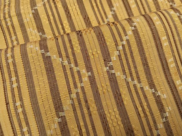平和屋着物●花織　紬　間道　正絹　逸品　AABL8892ph