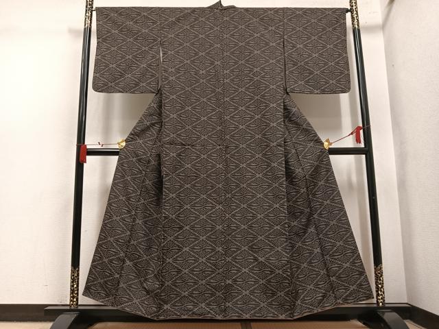 平和屋着物●上質な紬　花尽くし　正絹　逸品　AABL8898ph