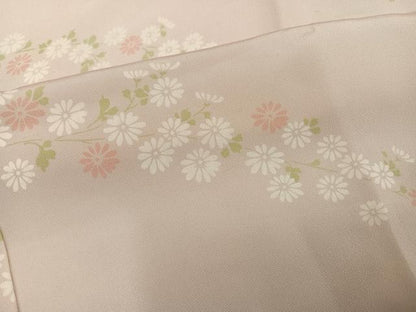 平和屋着物●長襦袢　無双仕立て　草花文　正絹　逸品　AABL8907ph
