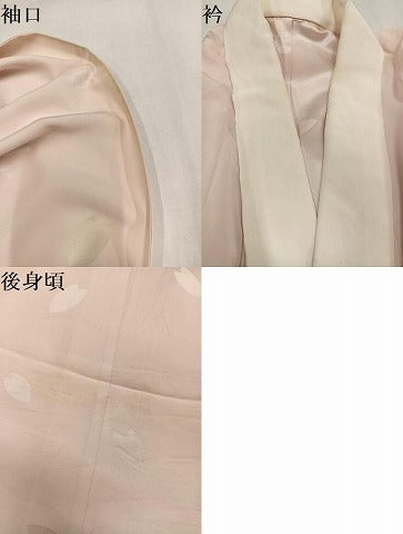 平和屋着物●長襦袢　無双仕立て　舞桜地紋　暈し染め　正絹　逸品　AABL8912ph