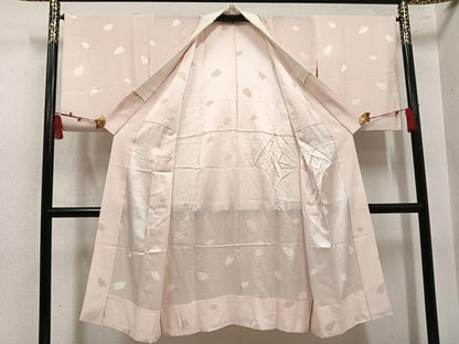 平和屋着物●長襦袢　無双仕立て　舞桜地紋　暈し染め　正絹　逸品　AABL8912ph