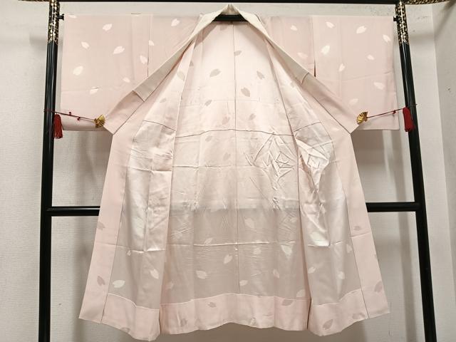 平和屋着物●長襦袢　無双仕立て　舞桜地紋　暈し染め　正絹　逸品　AABL8912ph