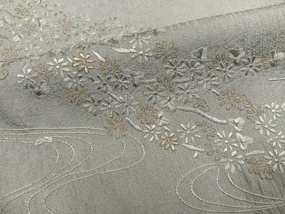 平和屋着物●訪問着　総刺繍　花尽くし　金糸　正絹　逸品　AABL8913ph