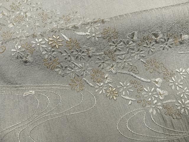 平和屋着物●訪問着　総刺繍　花尽くし　金糸　正絹　逸品　AABL8913ph
