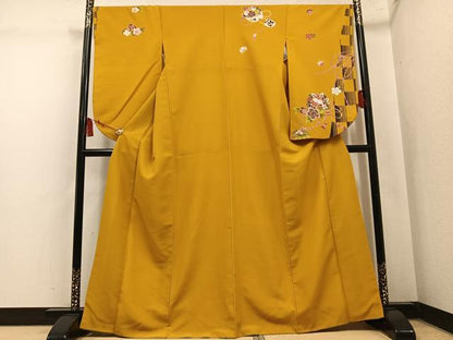 平和屋着物●小振袖　二尺袖　兎花文　洗える着物　AABL8916ph