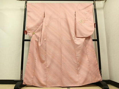平和屋着物●小振袖　二尺袖　草花文　暈し染め　洗える着物　AABL8917ph