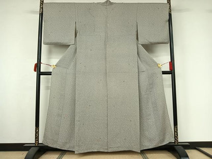 平和屋着物▽上質な小紋　単衣　成り物　正絹　逸品　AABL8933jh