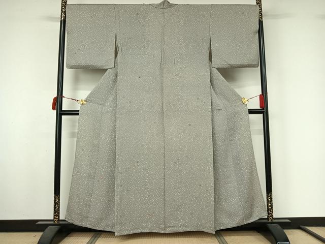 平和屋着物▽上質な小紋　単衣　成り物　正絹　逸品　AABL8933jh