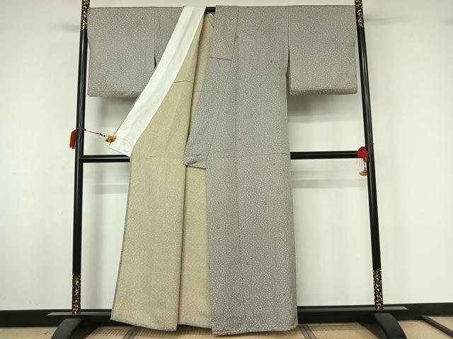 平和屋着物▽上質な小紋　単衣　成り物　正絹　逸品　AABL8933jh