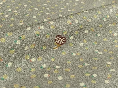 平和屋着物▽上質な小紋　単衣　成り物　正絹　逸品　AABL8933jh