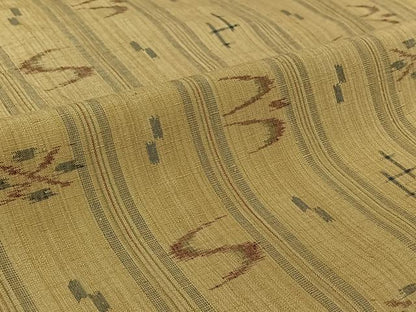 平和屋着物▽上質な紬　単衣　琉球絣文　正絹　逸品　AABL8935jh