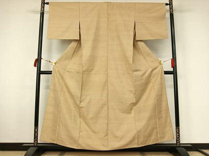 平和屋着物▽上質な紬　単衣　霞文　正絹　逸品　AABL8936jh