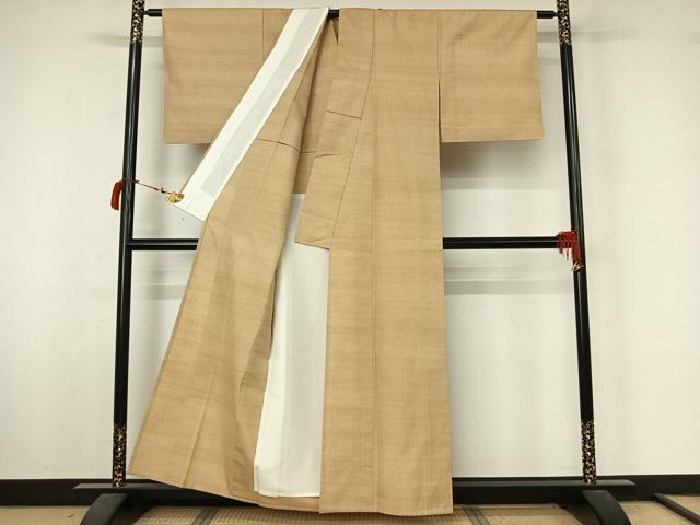 平和屋着物▽上質な紬　単衣　霞文　正絹　逸品　AABL8936jh