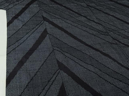 平和屋着物▽結城紬　単衣　100亀甲　斜縞　証紙付き　正絹　逸品　AABL8937jh