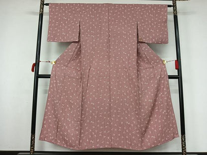 平和屋着物▽お召　単衣　飛鳥文　正絹　逸品　AABL8938jh