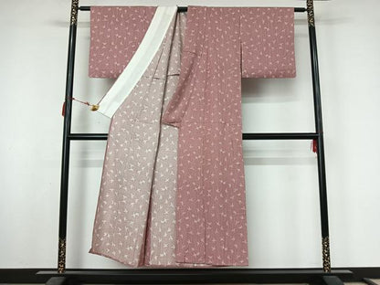 平和屋着物▽お召　単衣　飛鳥文　正絹　逸品　AABL8938jh