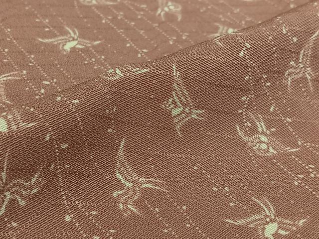 平和屋着物▽お召　単衣　飛鳥文　正絹　逸品　AABL8938jh
