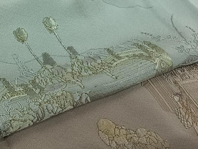 平和屋着物▽訪問着 単衣 中国三大刺繍 スワトウ刺繍 汕頭刺繍 総刺繍 人物風景文 暈し染め 金糸 さが美扱い 正絹 逸品 AABL8945jh