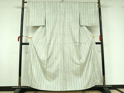 平和屋着物▽上質な紬　単衣　霞文　正絹　逸品　AABL8949jh