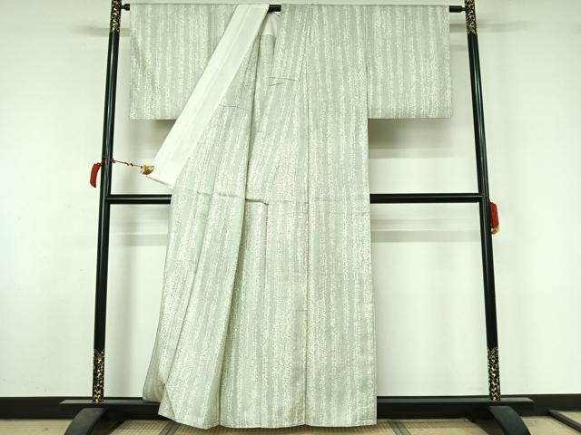 平和屋着物▽上質な紬　単衣　霞文　正絹　逸品　AABL8949jh
