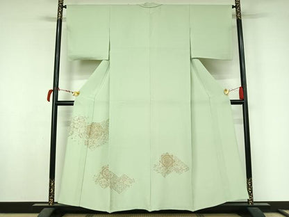 平和屋着物▽中国三大刺繡　スワトウ刺繡　汕頭刺繡　総刺繍　色留袖　単衣　正倉院花文　正絹　逸品　AABL8952jh