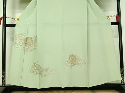 平和屋着物▽中国三大刺繡　スワトウ刺繡　汕頭刺繡　総刺繍　色留袖　単衣　正倉院花文　正絹　逸品　AABL8952jh
