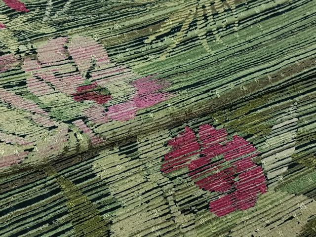 平和屋着物▽小紋　単衣　草花文　洗える着物　AABL8953jh