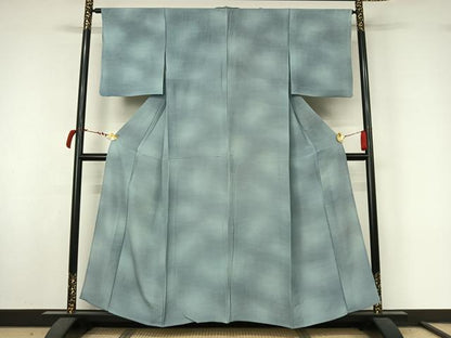 平和屋着物▽上質な小紋　単衣　霞文　鮫小紋柄　暈し染め　正絹　逸品　AABL8960jh