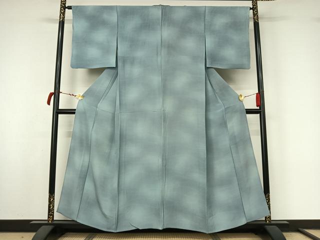 平和屋着物▽上質な小紋　単衣　霞文　鮫小紋柄　暈し染め　正絹　逸品　AABL8960jh