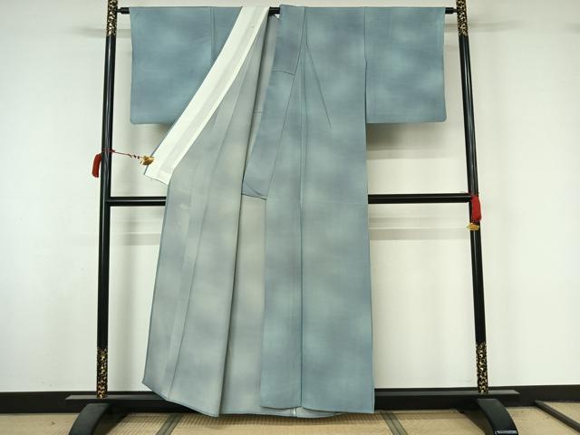 平和屋着物▽上質な小紋　単衣　霞文　鮫小紋柄　暈し染め　正絹　逸品　AABL8960jh