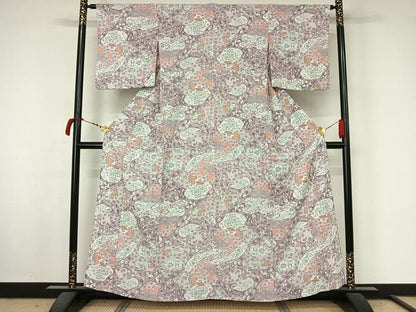 平和屋着物▽小紋　単衣　辻が花　暈し染め　洗える着物　AABL8961jh