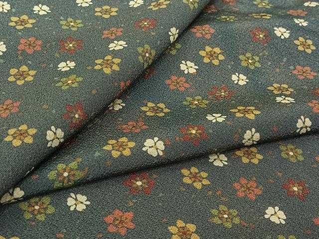 平和屋着物▽上質な小紋　単衣　舞花文　正絹　逸品　AABL8968jh