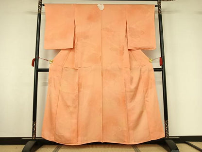 平和屋着物▽上質な小紋　単衣　雲重ね文　暈し染め　正絹　逸品　AABL8970jh