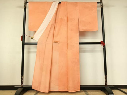 平和屋着物▽上質な小紋　単衣　雲重ね文　暈し染め　正絹　逸品　AABL8970jh