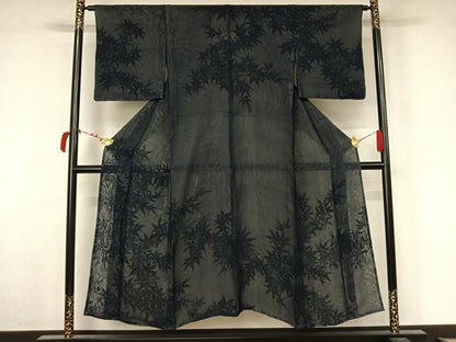 平和屋着物▽訪問着　無双　紗袷　紗×紗　楓文　正絹　逸品　未使用　AABL8975jh