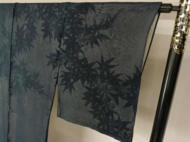 平和屋着物▽訪問着　無双　紗袷　紗×紗　楓文　正絹　逸品　未使用　AABL8975jh