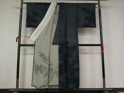 平和屋着物▽訪問着　無双　紗袷　紗×紗　楓文　正絹　逸品　未使用　AABL8975jh