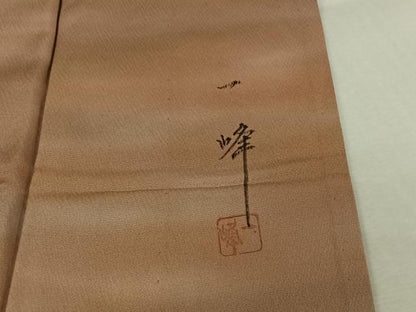 平和屋着物▽上質な小紋　単衣　作家物　霞文　暈し染め　正絹　逸品　未使用　AABL8976jh