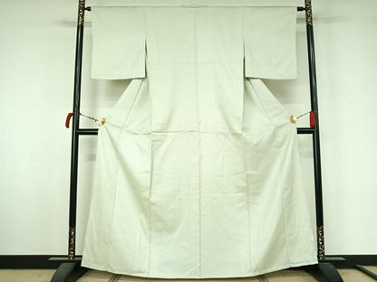 平和屋着物▽お召　単衣　十字絣　正絹　逸品　AABL8977jh