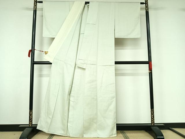 平和屋着物▽お召　単衣　十字絣　正絹　逸品　AABL8977jh