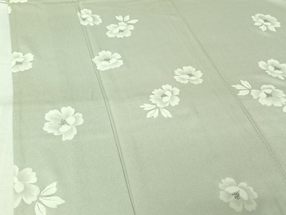 平和屋着物▽上質な小紋　単衣　草花文　正絹　逸品　AABL8978jh