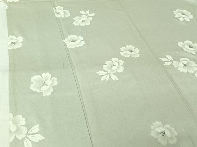 平和屋着物▽上質な小紋　単衣　草花文　正絹　逸品　AABL8978jh