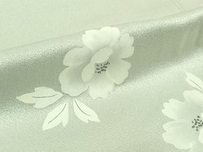 平和屋着物▽上質な小紋　単衣　草花文　正絹　逸品　AABL8978jh