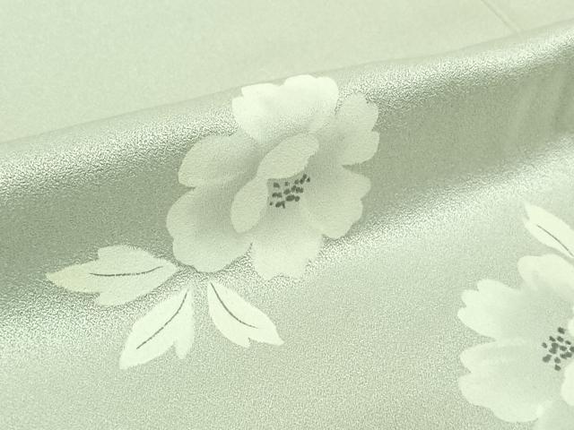 平和屋着物▽上質な小紋　単衣　草花文　正絹　逸品　AABL8978jh