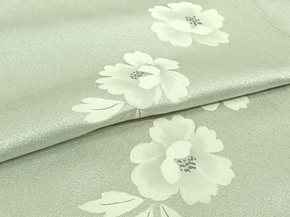 平和屋着物▽上質な小紋　単衣　草花文　正絹　逸品　AABL8978jh