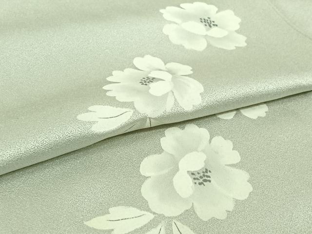 平和屋着物▽上質な小紋　単衣　草花文　正絹　逸品　AABL8978jh